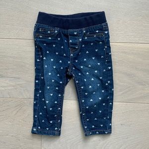 Cat & Jack, 12m girl jeans with small white hearts